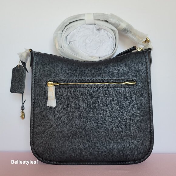 COACH Chaise Pebbled Leather Crossbody Bag- Black color🎈$238. - Picture 5 of 16